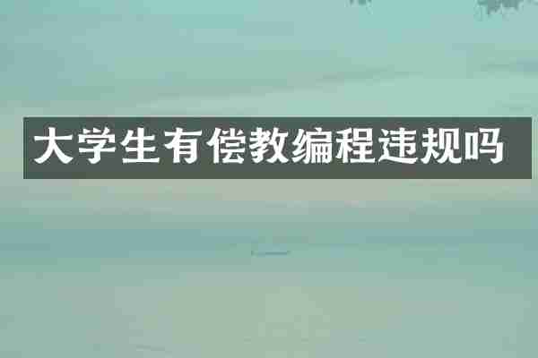 大学生有偿教编程违规吗