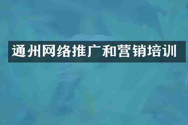 通州网络推广和营销培训