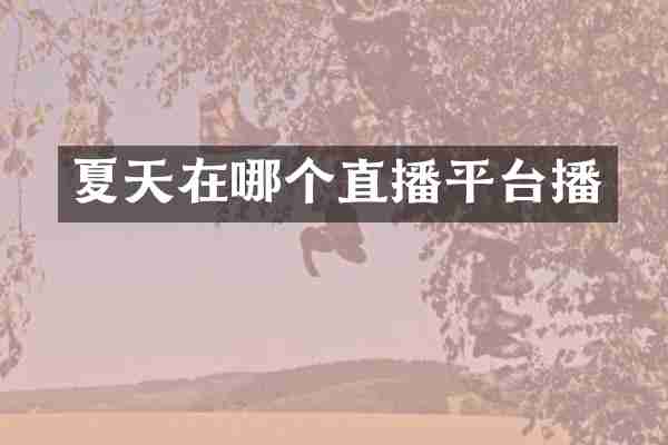 夏天在哪个直播平台播