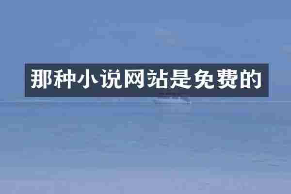 那种小说网站是免费的