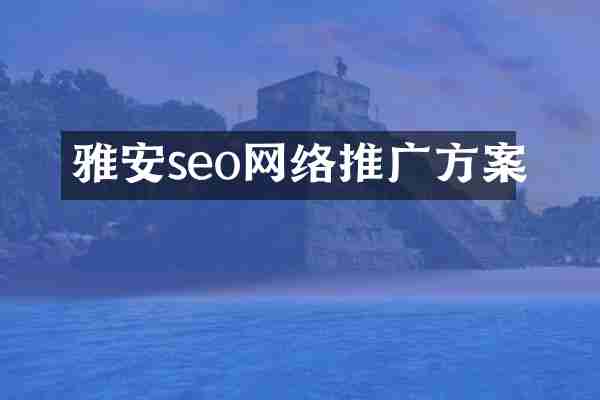 雅安seo网络推广方案