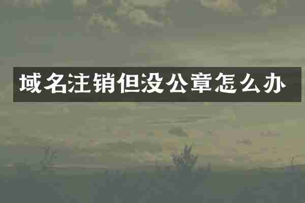 域名注销但没公章怎么办