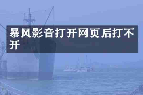 暴风影音打开网页后打不开