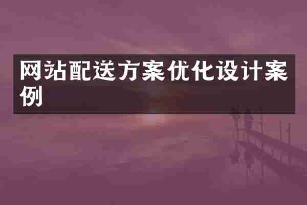 网站配送方案优化设计案例