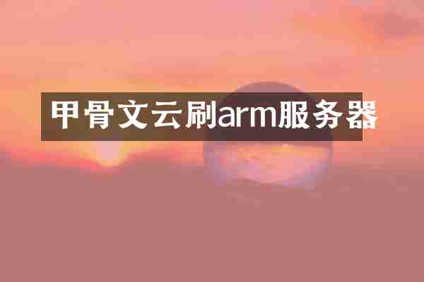 甲骨文云刷arm服务器