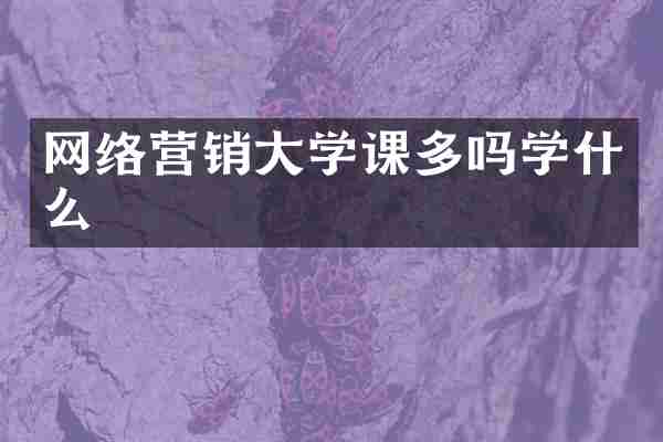 网络营销大学课多吗学什么