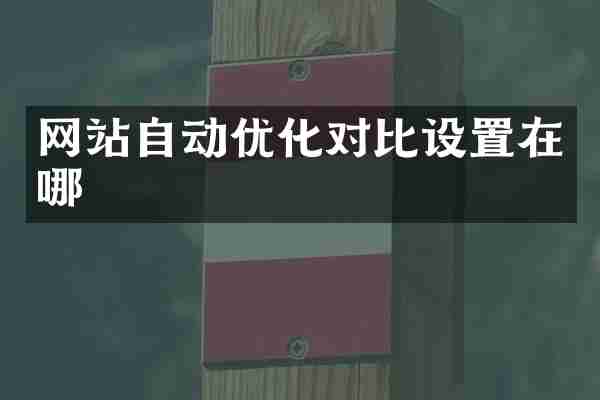 网站自动优化对比设置在哪