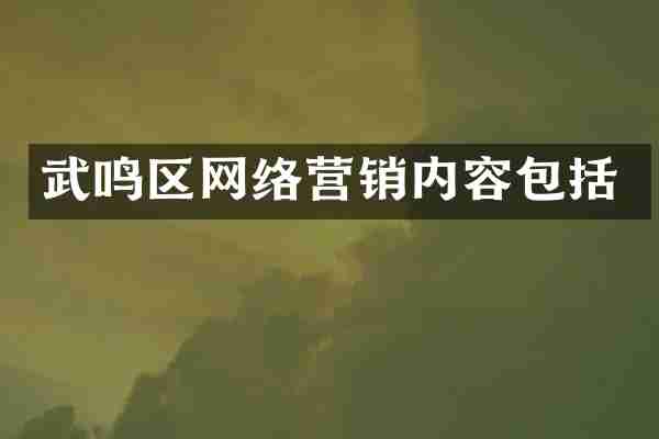 武鸣区网络营销内容包括