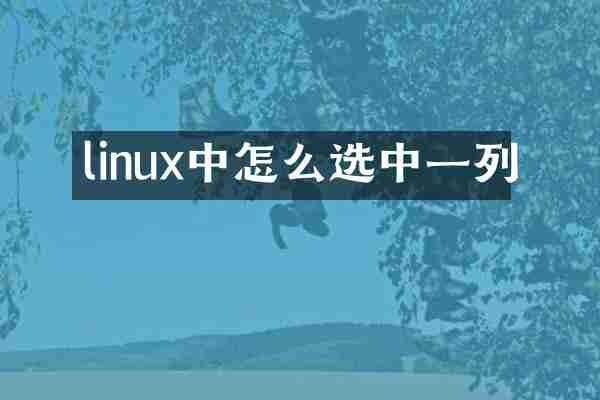 linux中怎么选中一列