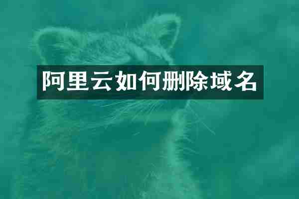阿里云如何删除域名