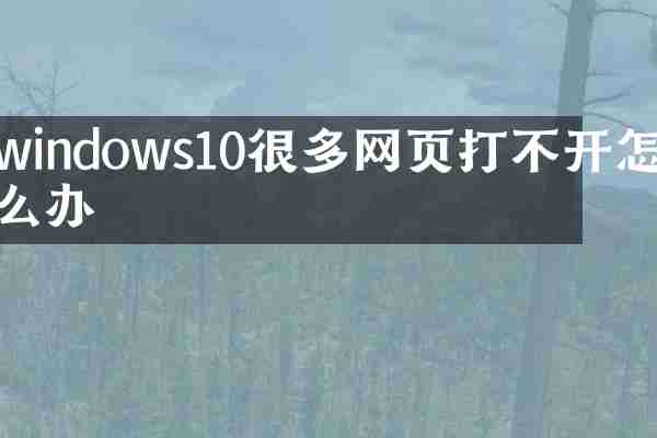 windows10很多网页打不开怎么办