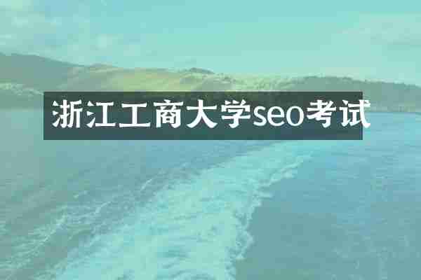 浙江工商大学seo考试