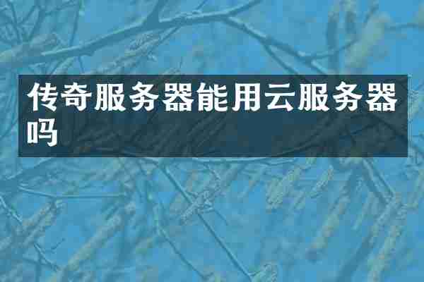 传奇服务器能用云服务器吗