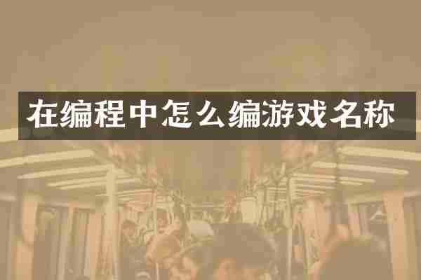 在编程中怎么编游戏名称