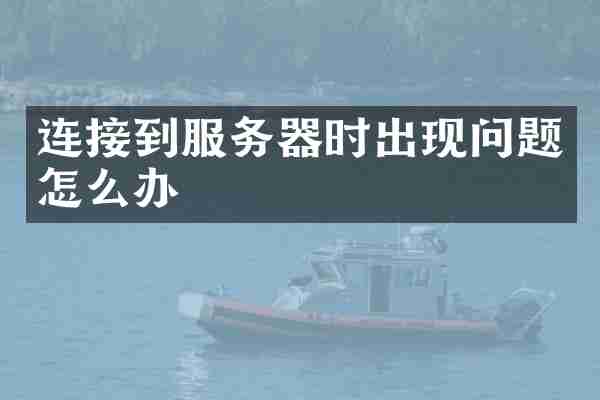 连接到服务器时出现问题怎么办