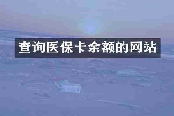 查询医保卡余额的网站