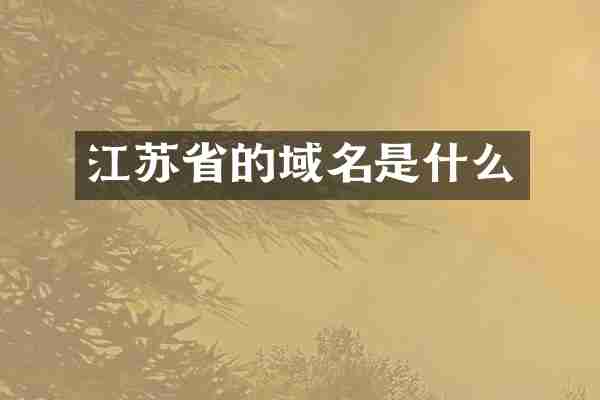 江苏省的域名是什么
