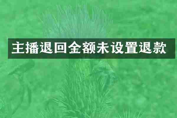 主播退回金额未设置退款
