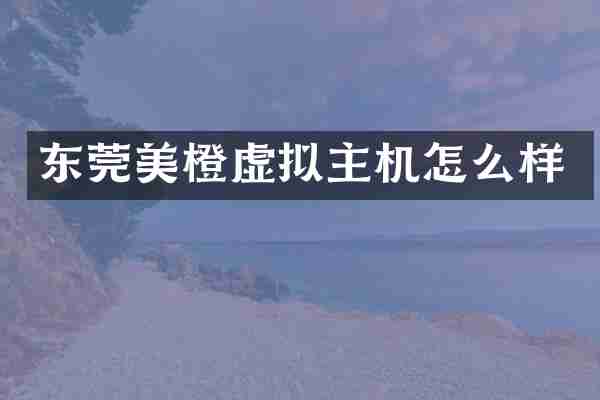 东莞美橙虚拟主机怎么样