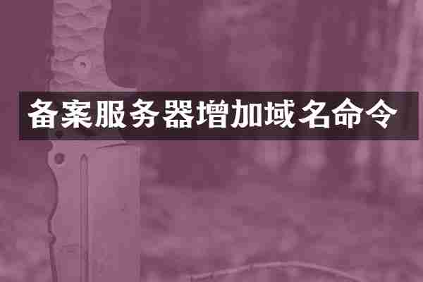 备案服务器增加域名命令