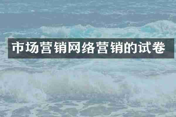 市场营销网络营销的试卷