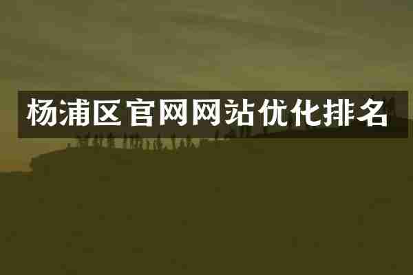杨浦区官网网站优化排名