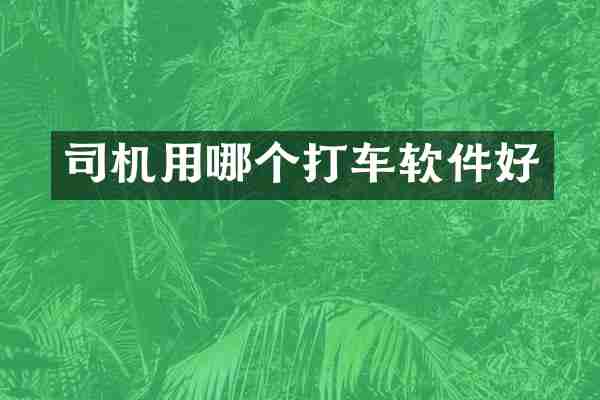司机用哪个打车软件好