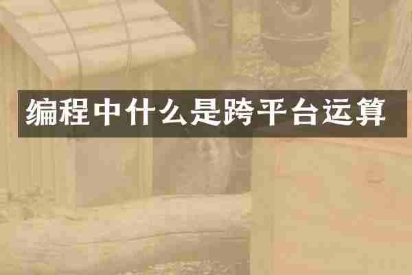 编程中什么是跨平台运算