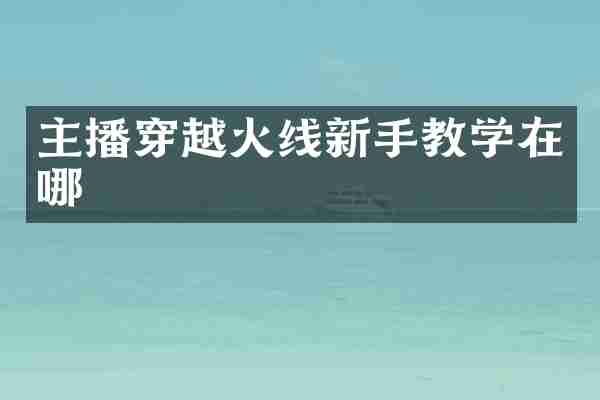 主播穿越火线新手教学在哪