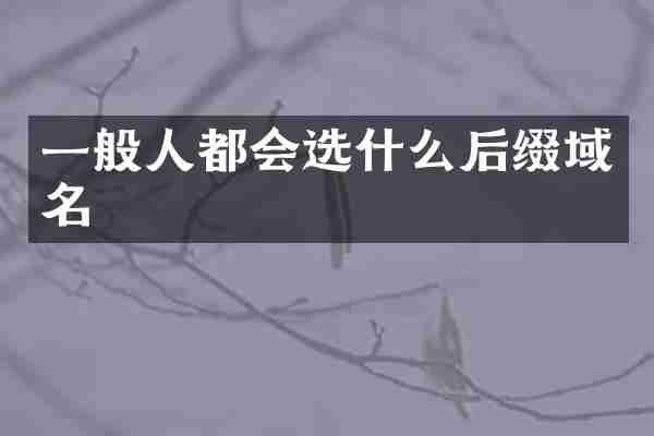 一般人都会选什么后缀域名