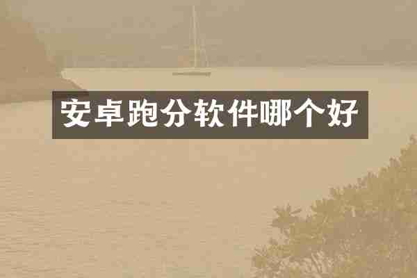 安卓跑分软件哪个好