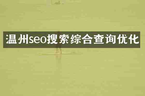 温州seo搜索综合查询优化