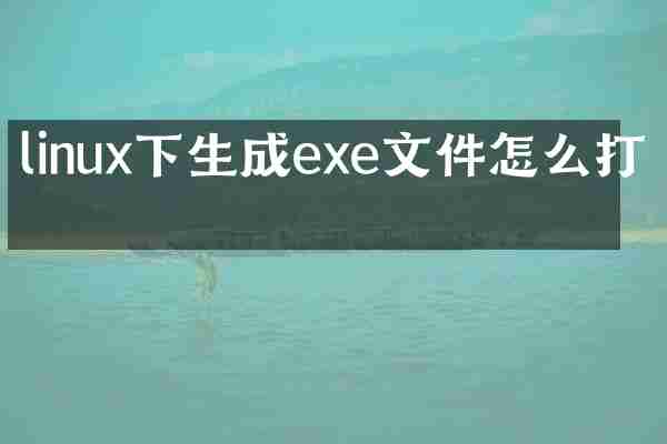 linux下生成exe文件怎么打开