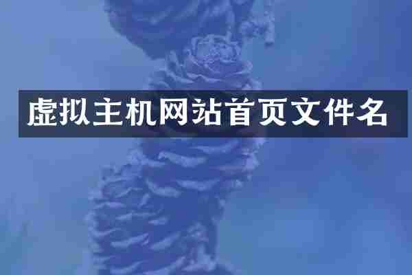 虚拟主机网站首页文件名