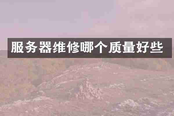 服务器维修哪个质量好些