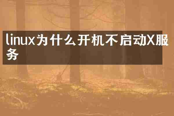 linux为什么开机不启动X服务