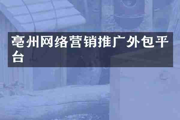 亳州网络营销推广外包平台