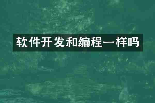 软件开发和编程一样吗