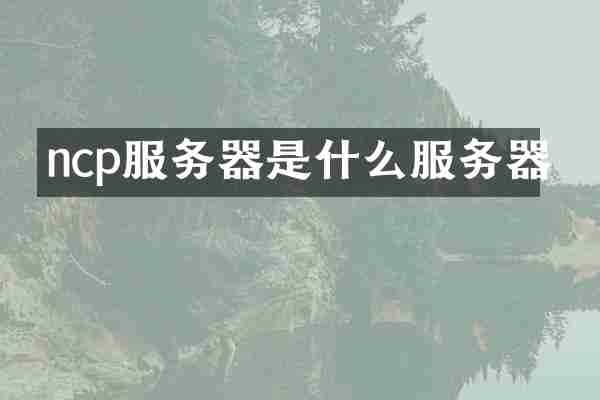ncp服务器是什么服务器