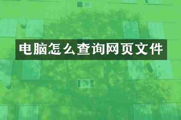 电脑怎么查询网页文件