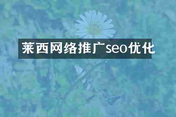 莱西网络推广seo优化