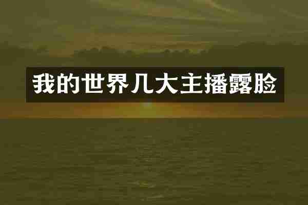 我的世界几大主播露脸
