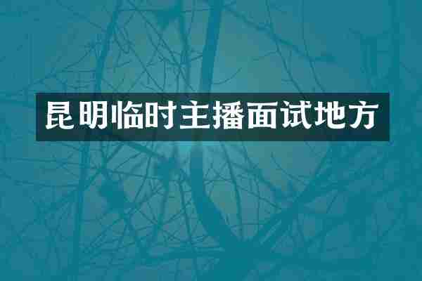 昆明临时主播面试地方