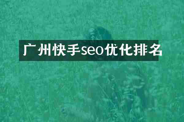 广州快手seo优化排名