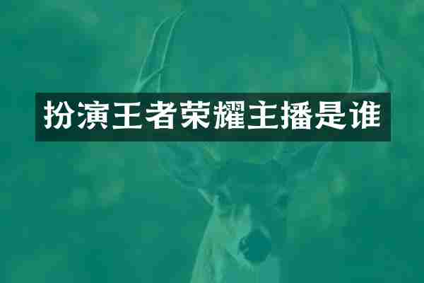 扮演王者荣耀主播是谁