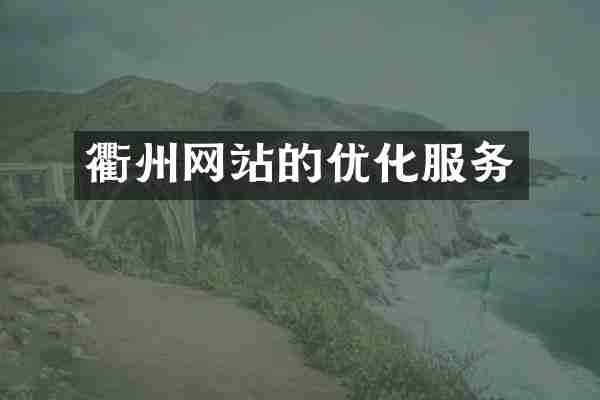 衢州网站的优化服务