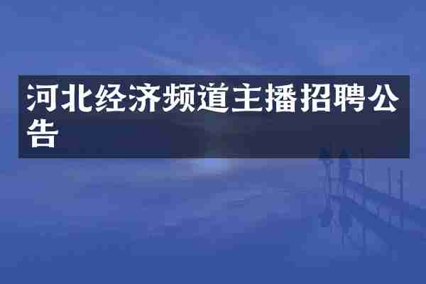 河北经济频道主播招聘公告
