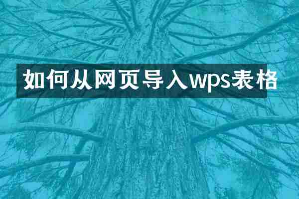 如何从网页导入wps表格
