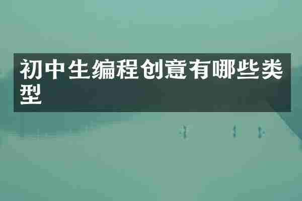 初中生编程创意有哪些类型