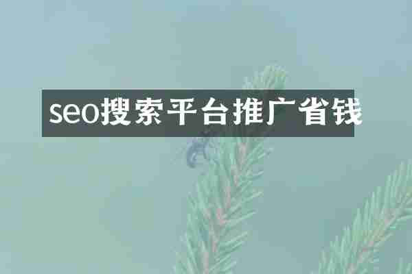 seo搜索平台推广省钱